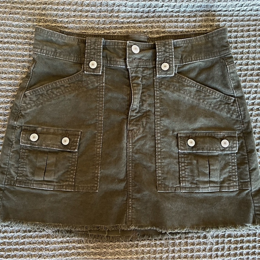 Olive Green Corduroy Skirt